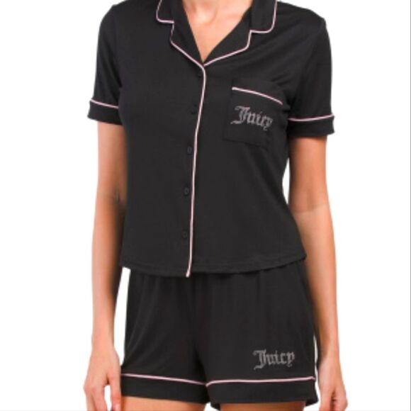 Juicy Couture S/S Notch Collar Short PJ Set - Picture 3 of 7